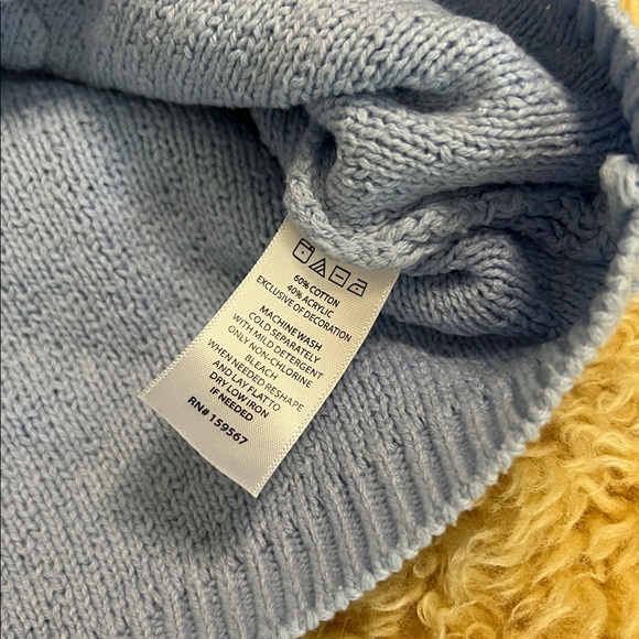 Willow & Wind Light Blue Daisy Knit Spring Sweater - Picture 3 of 5